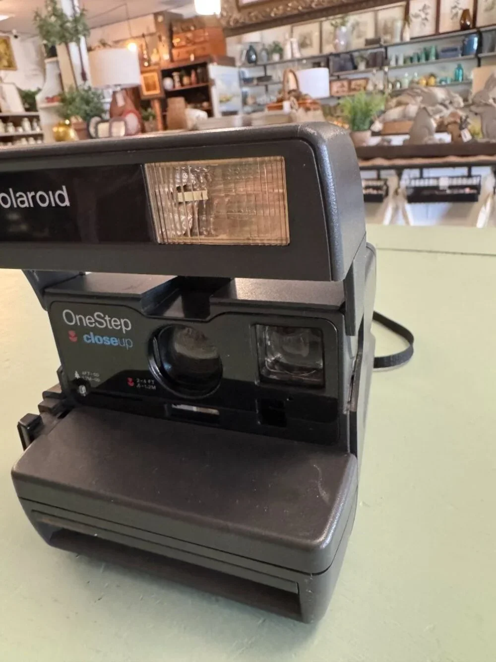 Polaroid OneStep Closeup 600 Instant Film Camera Black Strap Attached Vintage